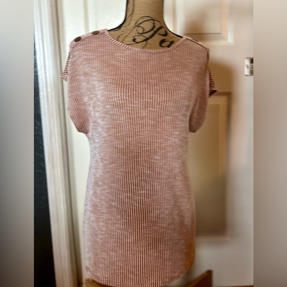 Final Price Clearances Grand Ave Design Burgundy Soft Striped Tunic Top 1X - Picture 6 of 16